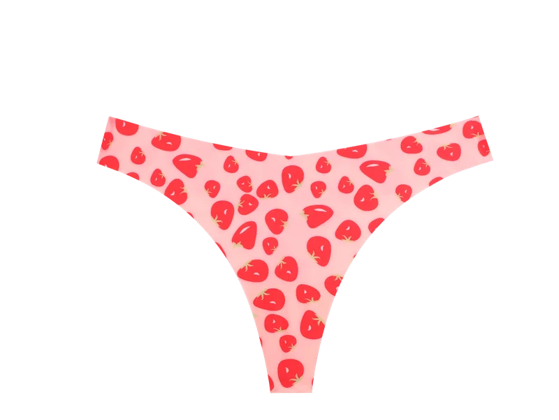 5Pcs Women Ultra-thin Seamless G-string Seamless Print Thongs Sexy Panties Ladies Soft Cute Thongs Female S-XL T-Back Panties