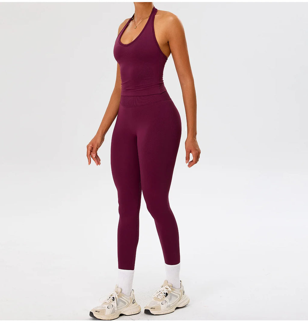 Seamless Gym Top Women Sports Bra Running Neck Hanging Yoga Bra Breathable Sports Underwear Women Push Up Fitness Workout Tops