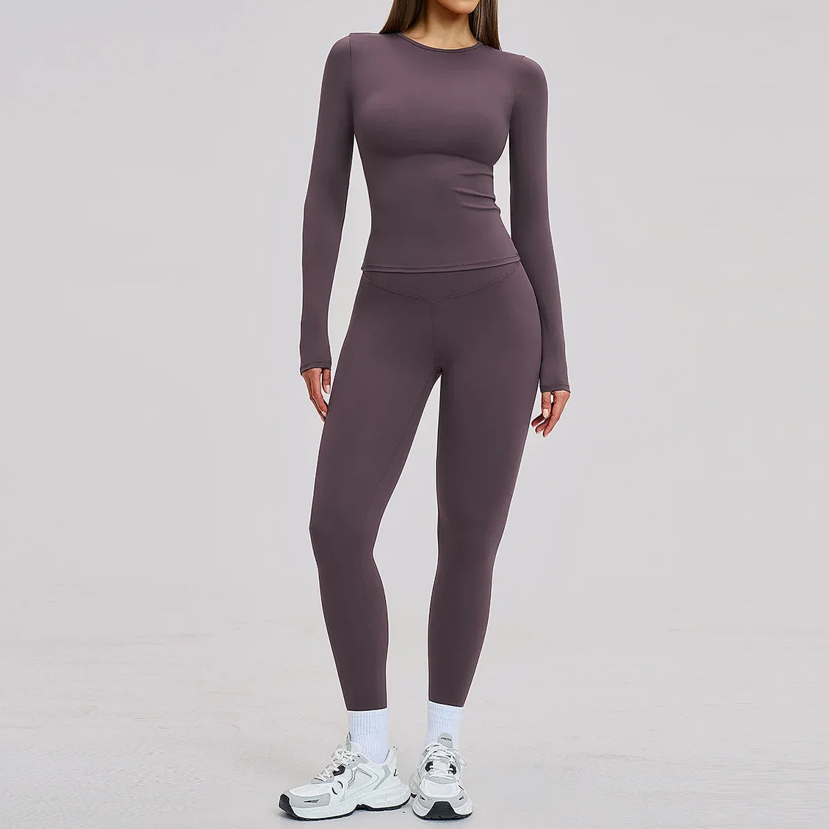 New Yoga Set 2PCS Gym Clothes Workout Outfits Women Long-sleeved T-shirt Sportswear Tracksuits Fitness Sports Vest Gym Leggings