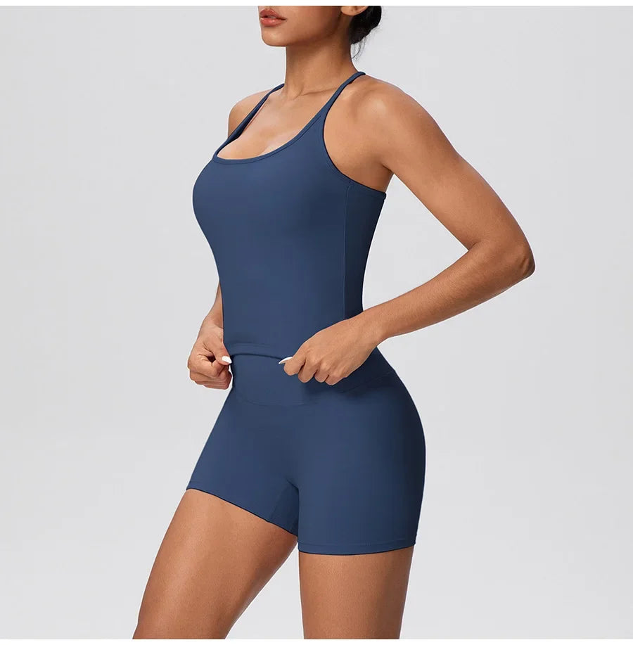 New 2Pcs Yoga Sets Naked Feel Women Workout Fitness Gym Clothes High Waist Yoga Shorts And Sports Bra Impact Shorts Workout Sets