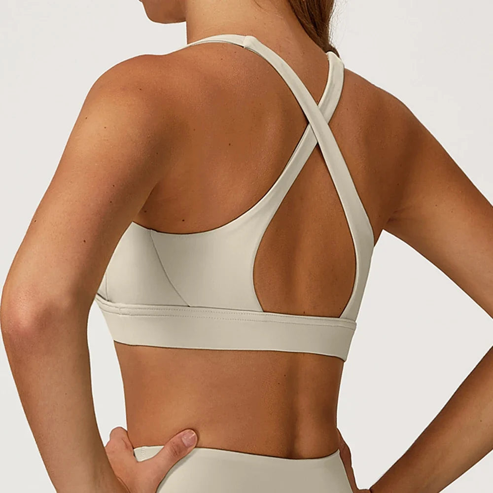 Sexy Gym Top Women Sports Bra Running Back Cross Push Up Yoga Bra Breathable Sports Underwear Women Fitness Workout Top Women