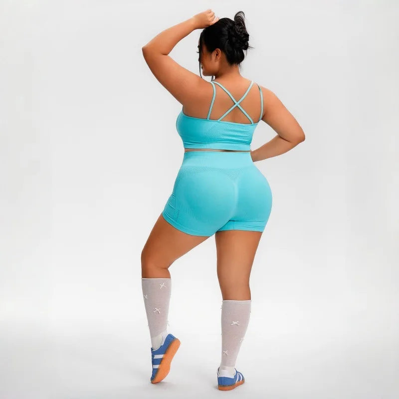 Plus Size Pilates Fitness Underwear Sports Vest Yoga Outfit Set For Women Shorts Sets Tracksuits Sweat Suits