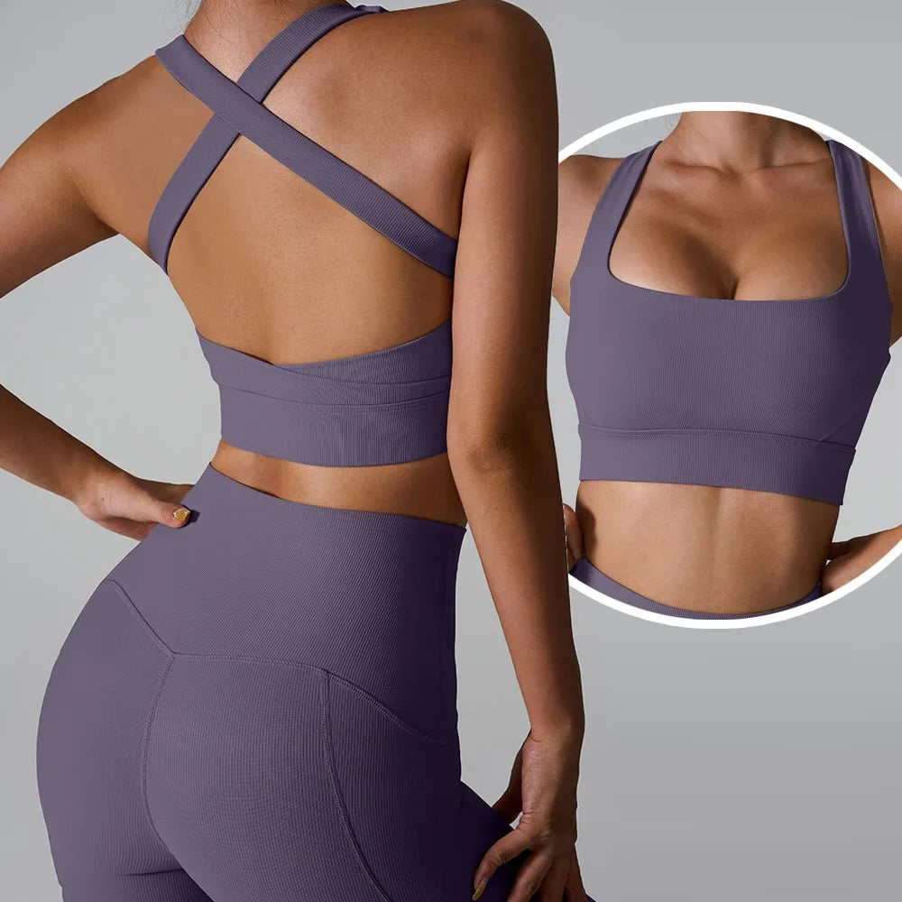Women Fitness Yoga Bras Sexy Sling Beauty Back Fitness Push Up Sports Women Underwear Running Crop Top Yoga Clothes