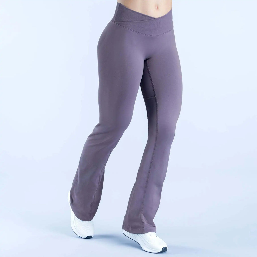 Vision Flares women gym Fashion Yoga flared pants Waist cross Seamless Sports Leggings Fitness Wide-leg Trousers