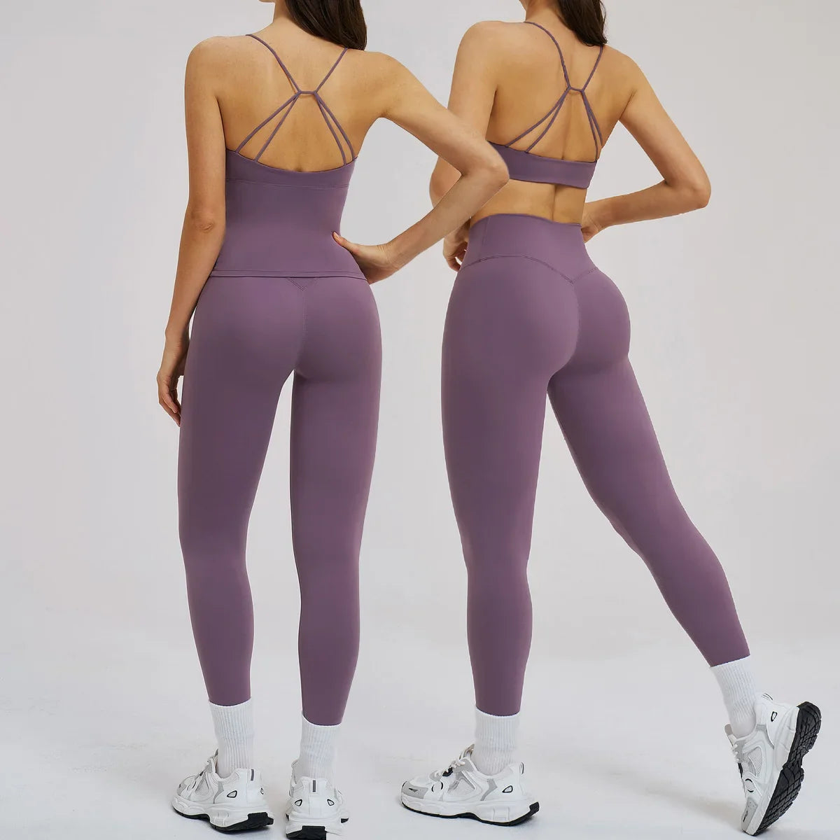 2PCS Yoga Suit Sports Set Women Fitness Quick-Drying Gym Tracksuit Running Nude Feeling Workout Outfit Sport Bra Leggings Suit