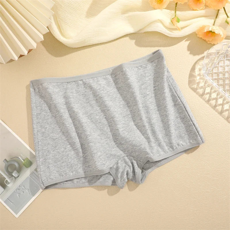 3PCS Women's  Cotton Seamless Panties Sports Boxers Underwear Female Solid Color Briefs Cozy Lingerie Intimate Underpants XS-XL