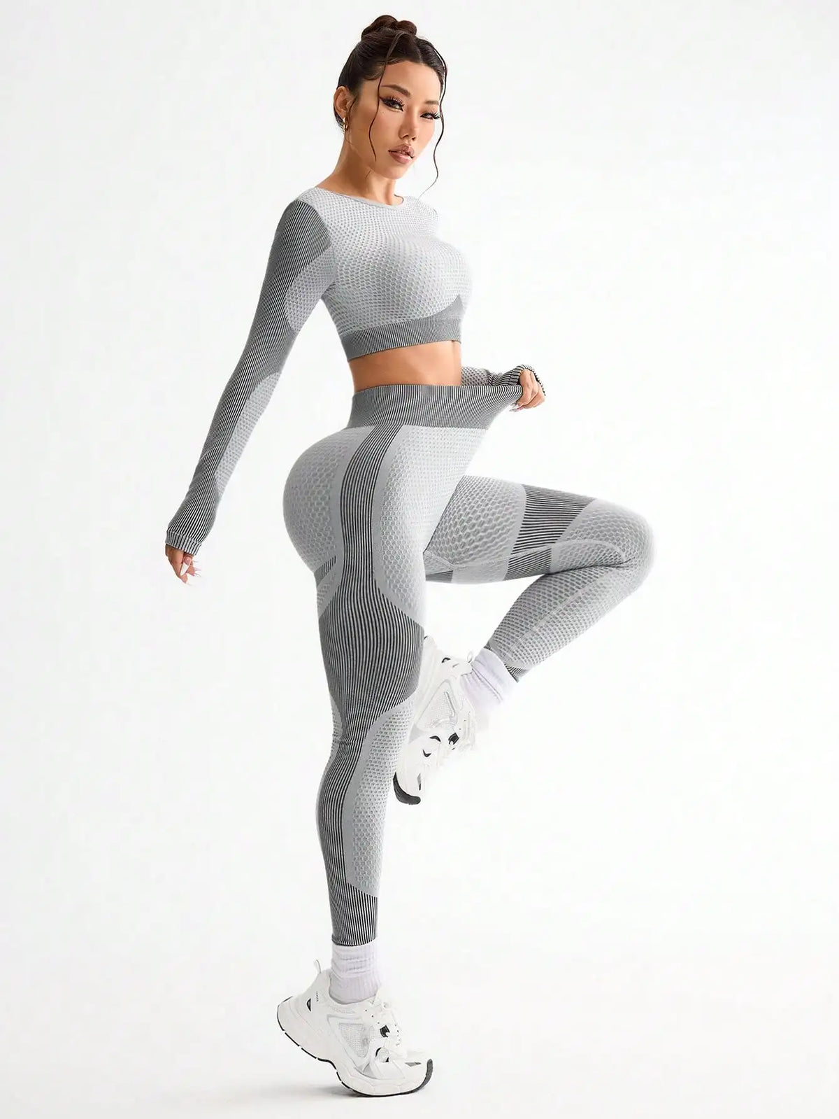 2pcs Hot-selling New Sports Tight Running Breathable Seamless Yoga Suit Women's Outdoor Fitness Suit Women's