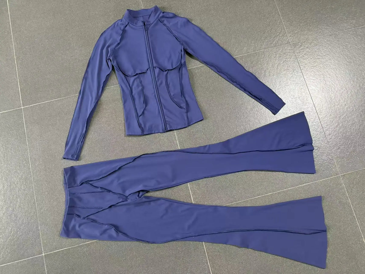 Women Tracksuit 2PCS Yoga Suit Sports Set Gym Set Running Outfits Workout Clothes Sports Long Sleeve Athletic Wear Yoga Clothing
