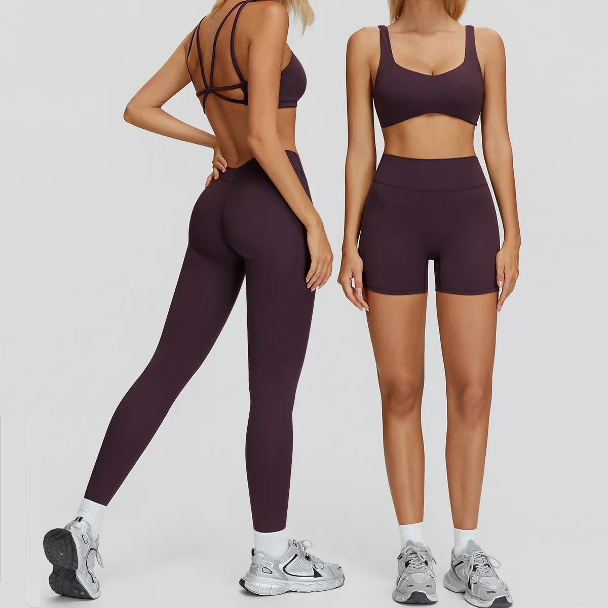 Women Yoga Suit Tracksuit Sports Bra High Waist Legging Shorts Outfit Gym Set Fitness Running Workout Clothes Push Up Sportswear