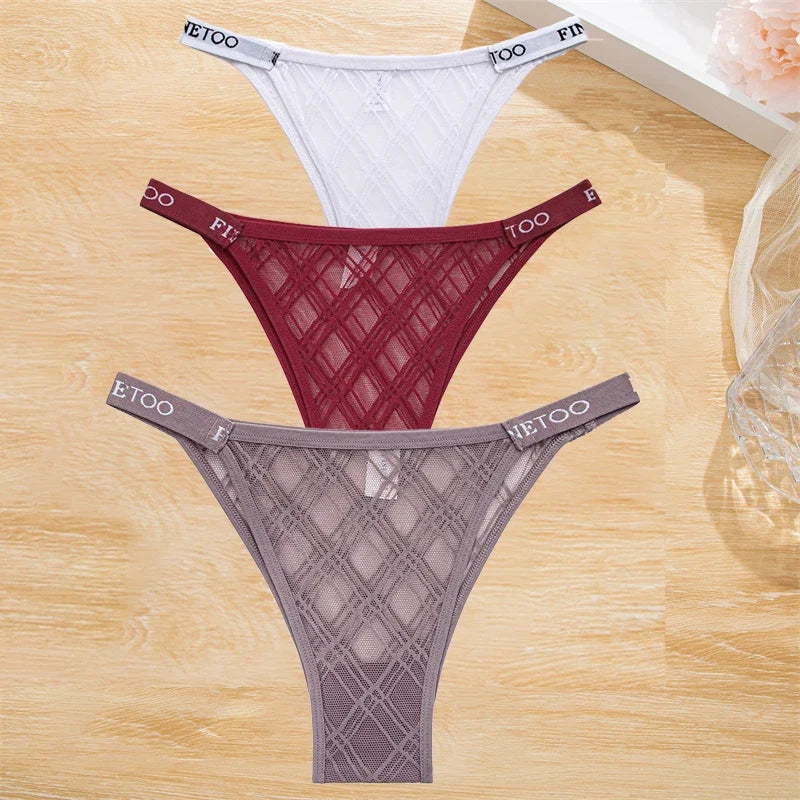 3Pcs/Set Cotton Panties Women Letter Belt Lace Sexy Briefs Seamless Low Rise Underwear Ladies M-XL Underwear Girls Lingerie New