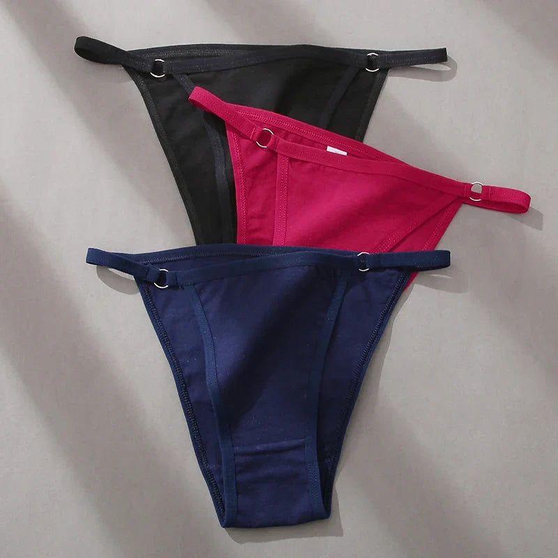 Women's Cotton Panties 3Pcs/set Sexy Low Waist Briefs M-2XL Comfortable Underwear Female Soft Solid Color Underpants Lingerie