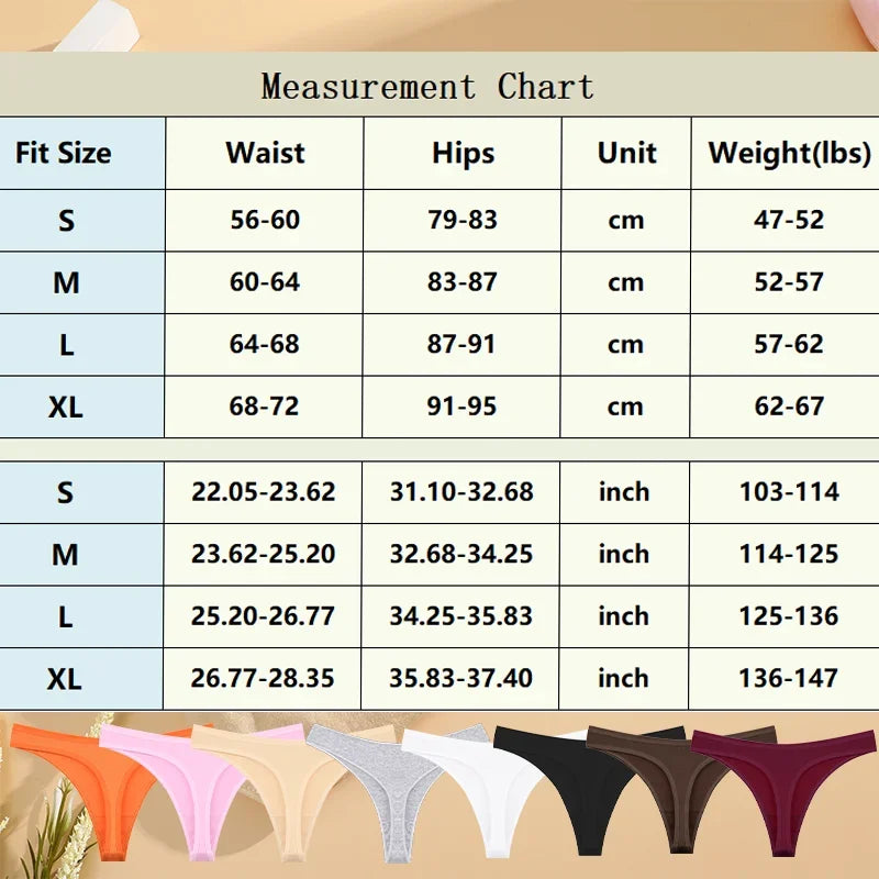 5Pcs Women Sexy Cotton Thongs Female Bikini Panties G-String Underwear Thongs Striped Panties Female Underwear T-Back Intimat