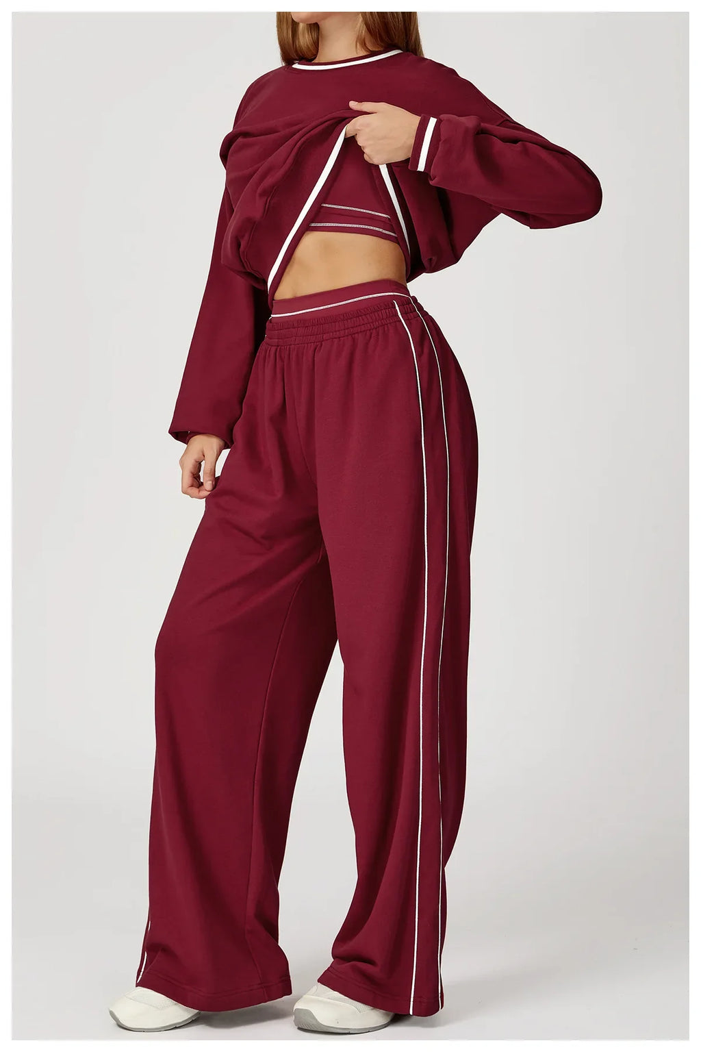 Sports Pants Women Loose High Waist Wide Leg Pants Gym Fitness Yoga Leggings Female Workout Running Cycling Pants Athletic Wear