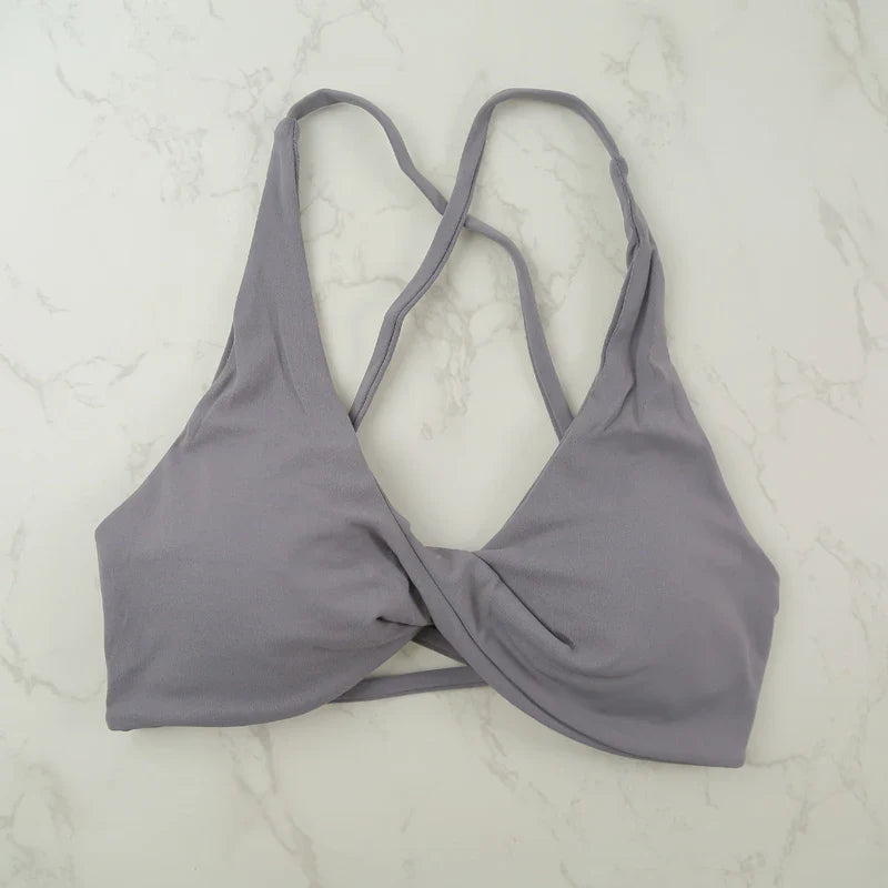 DIAS FIT JOY Women's  Workout Sports Bras Beauty back Cross Padded Low Impact Fitness Bra Yoga Top Cycling Fitness