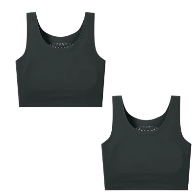 Women's Large Breasts Underwear Wide Shoulder Invisible Corset Antibump Thin Underwear Full Cup Vest Traceless Bra with Bra Pads