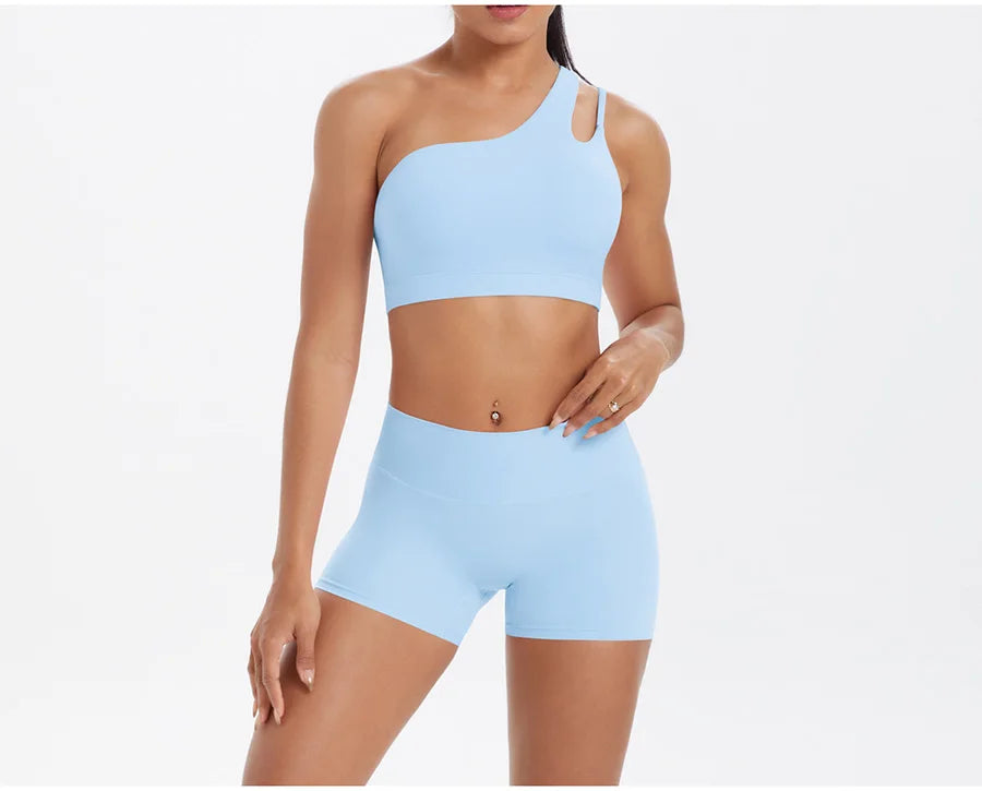 2PCS Yoga Set Gym Clothes Sportswear Women Tracksuit Fitness Tracksuit Workout Suit Sports Bra Gym High Waist Push Up Shorts