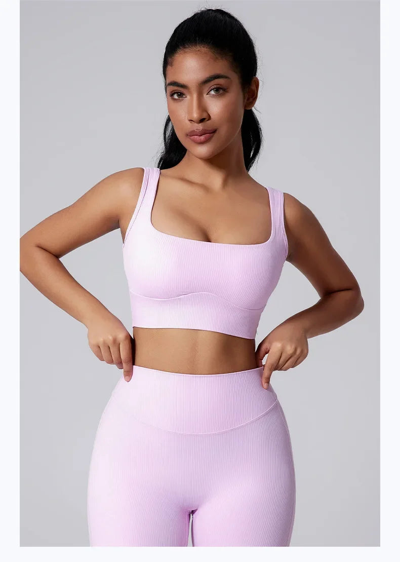 Women Yoga Suit Tracksuit Sports Bra High Waist Legging Shorts Outfit Gym Set Fitness Running Workout Clothes Push Up Sportswear