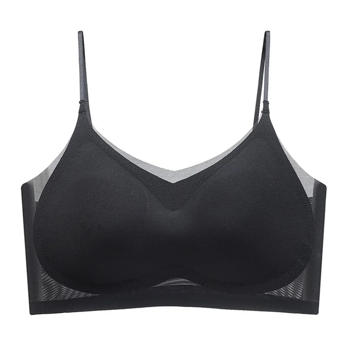 Ultra-Thin Breathable Ice Silk Top Bra Women's Seamless Back Halter Vest Wrap Bra Small Chest Together