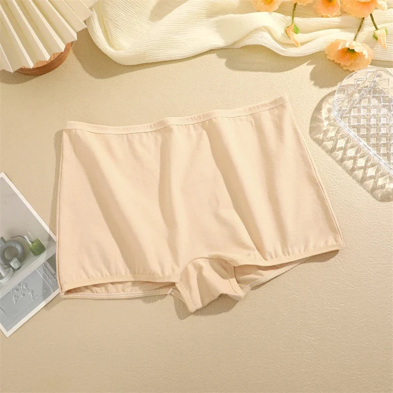 3PCS Women's  Cotton Seamless Panties Sports Boxers Underwear Female Solid Color Briefs Cozy Lingerie Intimate Underpants XS-XL