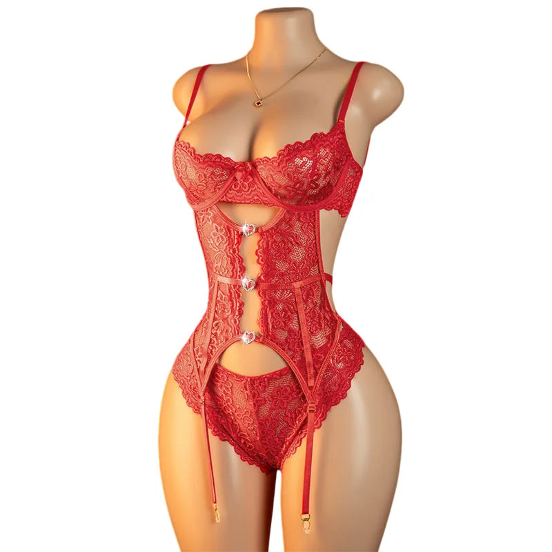 Sexy Lingerie Women Bra And BodyStockings Sets Cosplay Erotic Costumes Deep V Underwear Set Female Sexy  Bra And Panty Sets