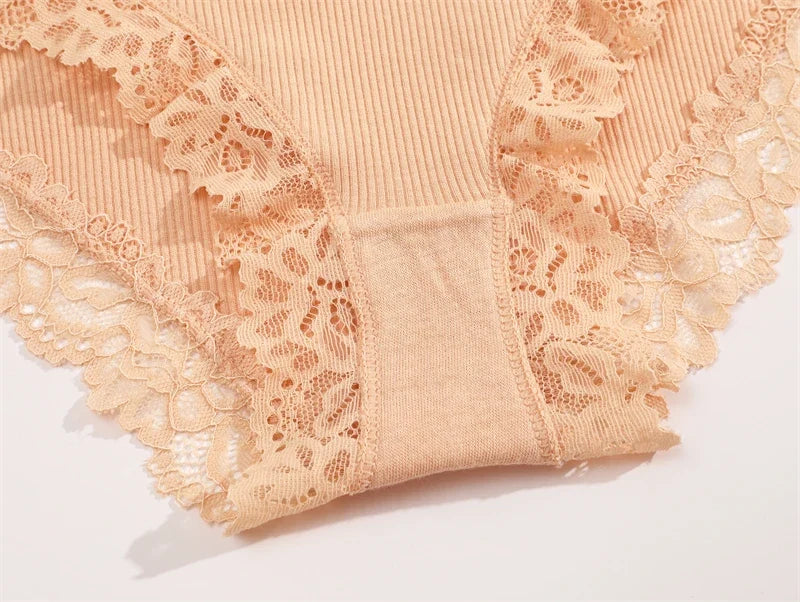 Sexy Cotton Lace Panty Women Low Waist Panties Underwear S-XL Solid Color Ladies Briefs Lingere Underware Comfortable Women
