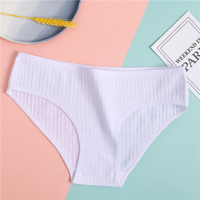 FINETOO Women Cotton Briefs Panties Female Sexy Low Waist Underwear M-XL Breathable Panty Girls Comfortable Intimates Lingerie