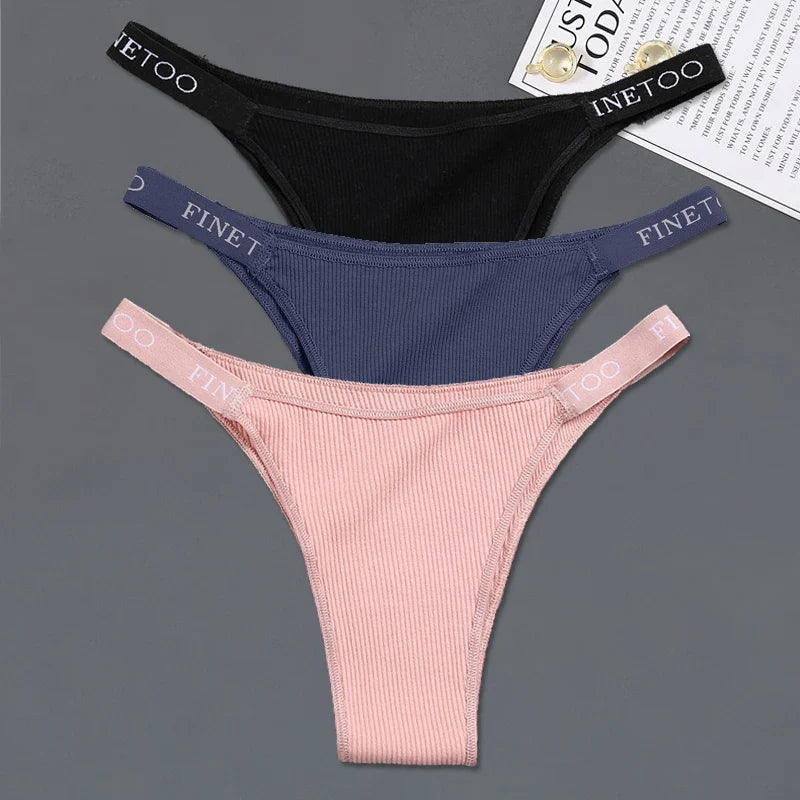 3Pcs/set Low Waist Brazilian Panties Women Cotton Bikini Panties M-XL Lady Comfortable Underwear Female Soft Underpants Lingerie