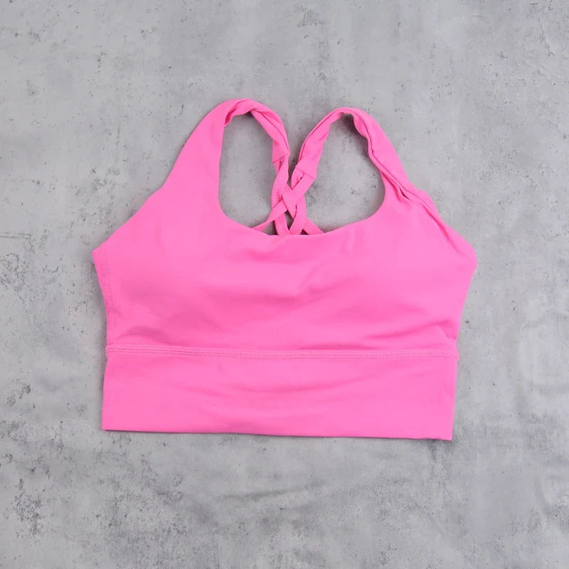 DIAS FIT JOY Yoga bra Naked feel cross back sports bra yoga clothes women's Cycling running fitness top