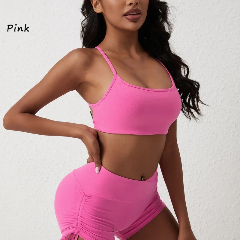 DIAS FIT JOY New style cross back yoga bra Plus Size removable chest cushion sexy back sports vest fitness running gym