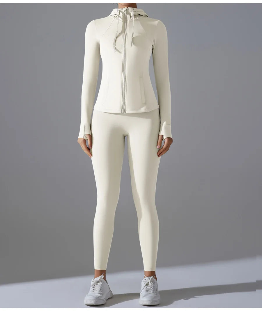 New Yoga Set 2PCS Sports Outfits Women Clothes Fitness Tracksuit Gym Legging Workout Long Sleeved Female Yoga Suit Sportswear