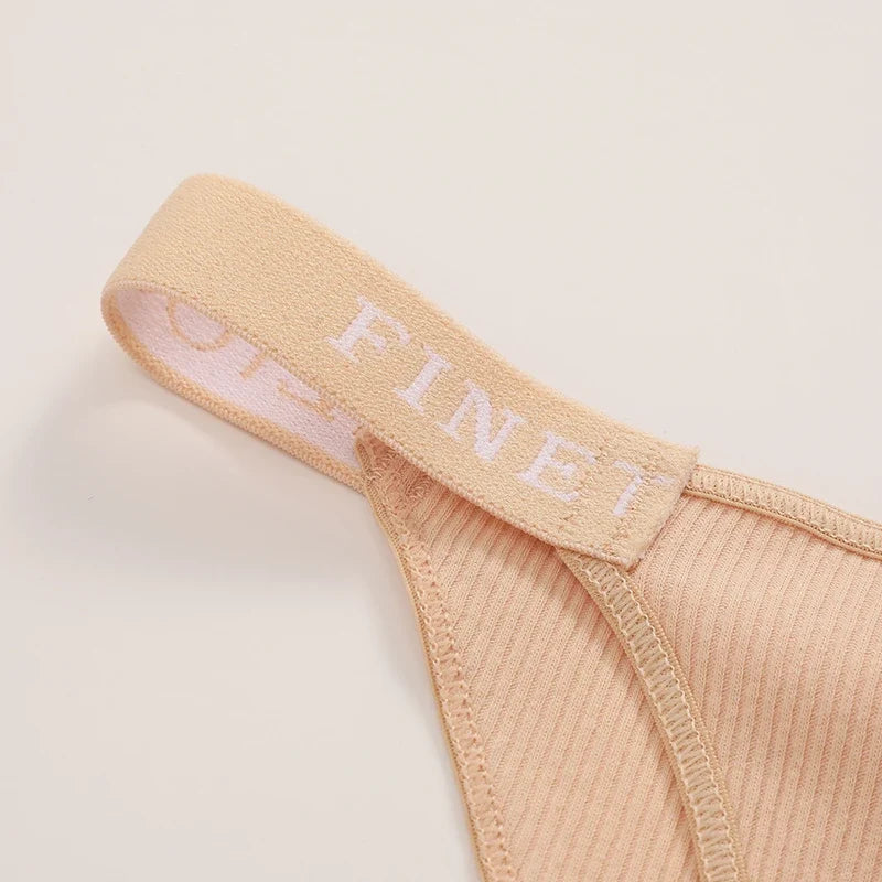 5PCS Women Cotton Maillard Brazilian Sexy Panties Breathable Low Waist Female Underwear Soft Solid Color Intimates High Elastic
