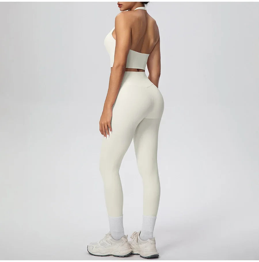 Yoga Clothing Set Women's High Waisted Leggings and Top 2 Piece Seamless Fitness Exercise Clothing Gym Sportswear Tracksuits
