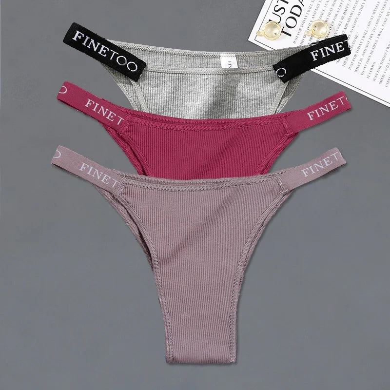 3Pcs/set Low Waist Brazilian Panties Women Cotton Bikini Panties M-XL Lady Comfortable Underwear Female Soft Underpants Lingerie