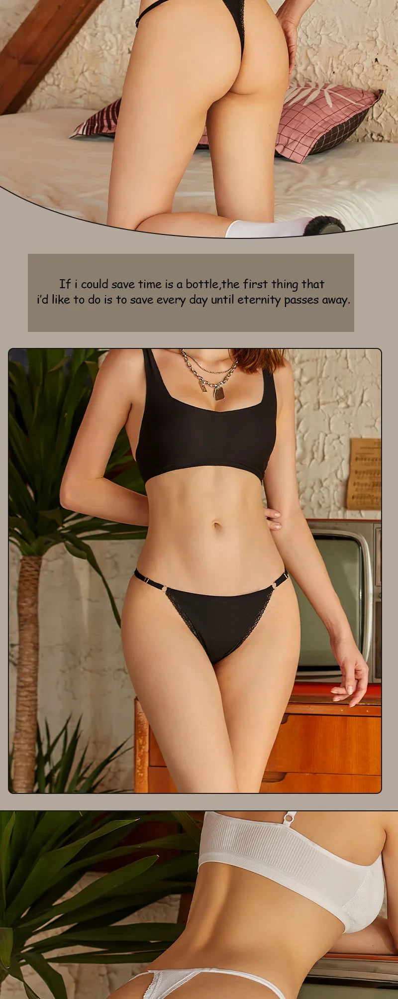Sexy Women Cotton Thongs Adjustable Belt Seamless Panties Breathable Low Waist Lingerie Female Soft Solid Color Intimates