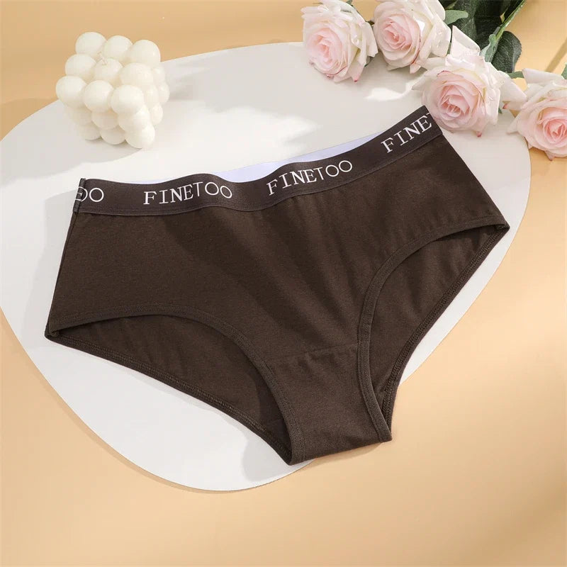 3Pcs Women's Cotton Briefs Letter Belt Underwear Women Panties Sexy Breathable Briefs Female Stretch Ladies Soft Lingerie