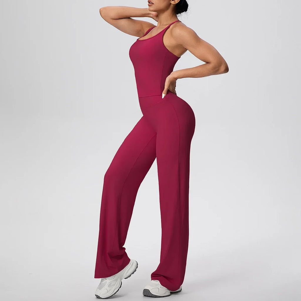 Yoga Set 2PCS Women Tracksuit Nude Feeling Workout Sets Gym Clothes Push Up Fitness Running Sportswear Sport Vest Leggings Suit