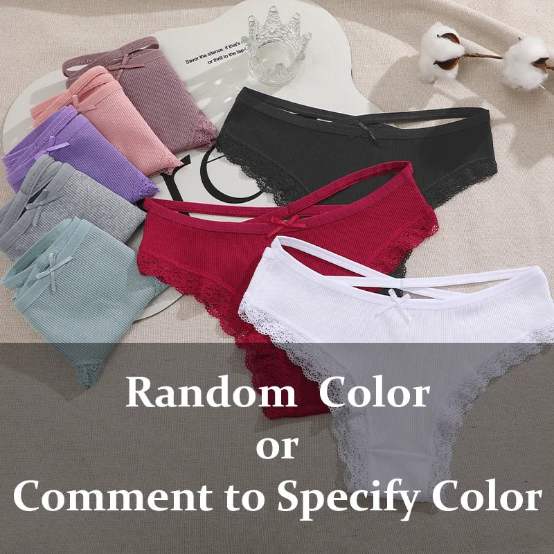3Pcs Women Cotton Panties Seamless Hollow Sexy Design Unique Low Waist Women Panty Breathable Girl Underwear Soft Lingerie S-XL