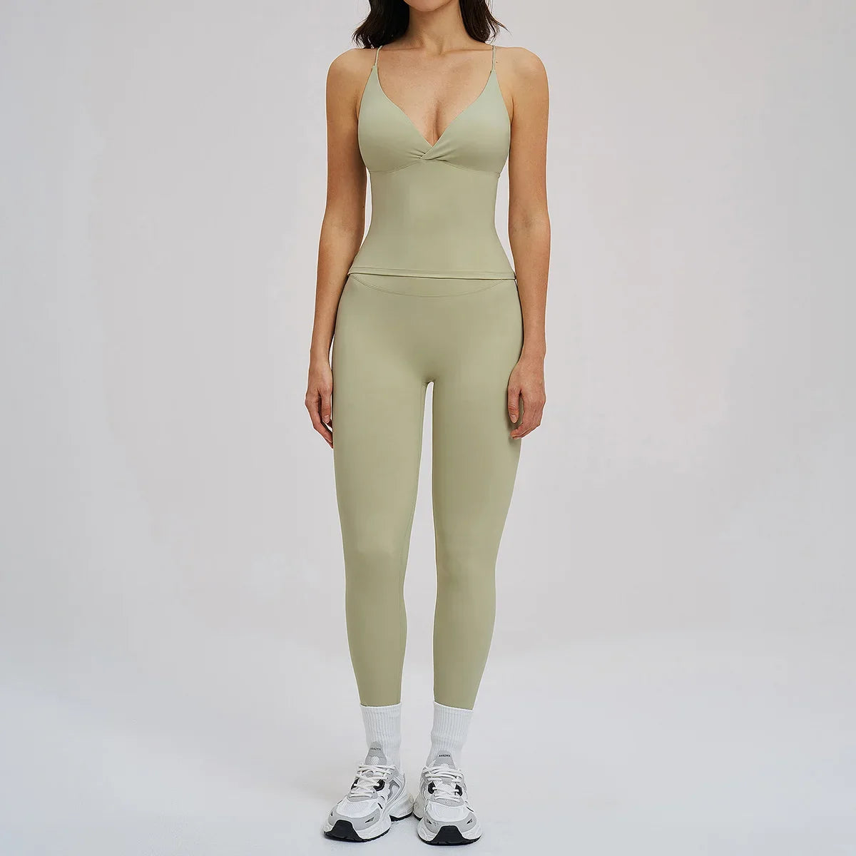 2PCS Yoga Suit Sports Set Women Fitness Quick-Drying Gym Tracksuit Running Nude Feeling Workout Outfit Sport Bra Leggings Suit