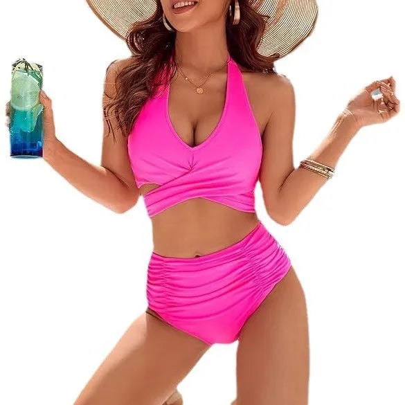 2025 Women V Neck Bikini Sets Cheeky Two Piece Swimsuit Push Up Adjustable Straps Bathing Suit String Swim Suits Female Swimwear
