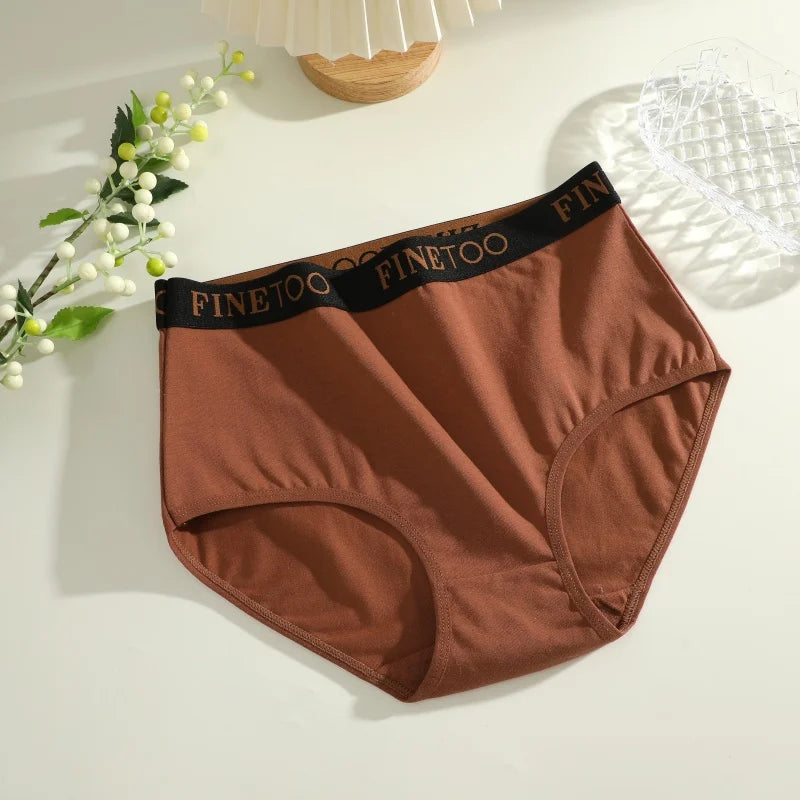 Finetoo 3Pcs Women's Seamless Cotton Briefs Women Plus SizePanties Breathable Underwear Female Low Waist Soft Lingerie S-XXL