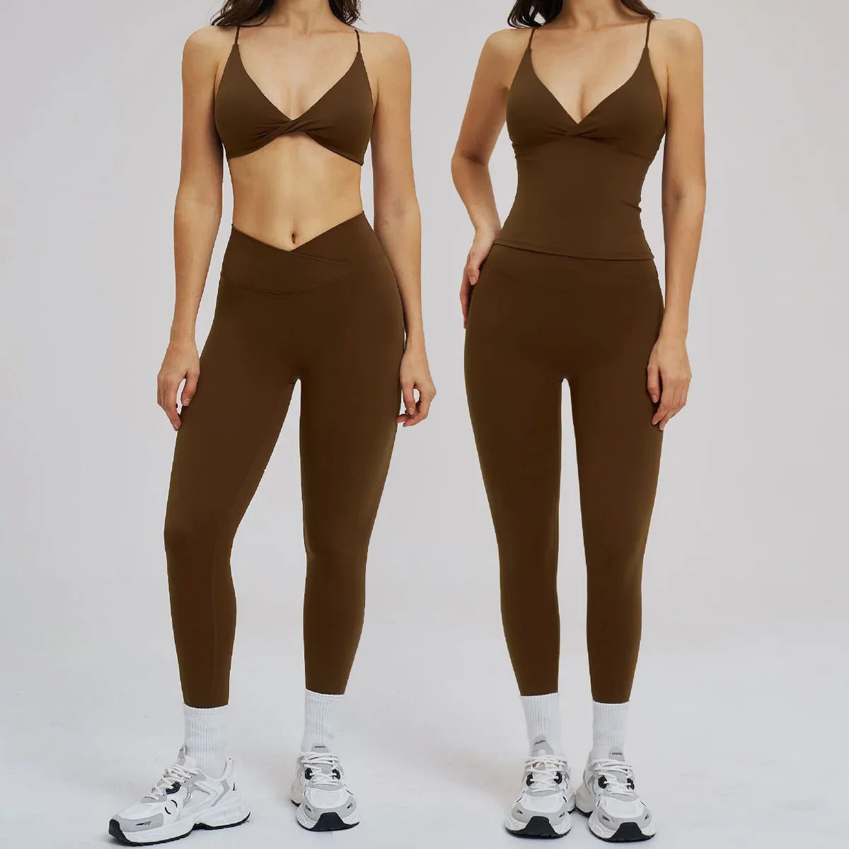2PCS Yoga Suit Sports Set Women Fitness Quick-Drying Gym Tracksuit Running Nude Feeling Workout Outfit Sport Bra Leggings Suit