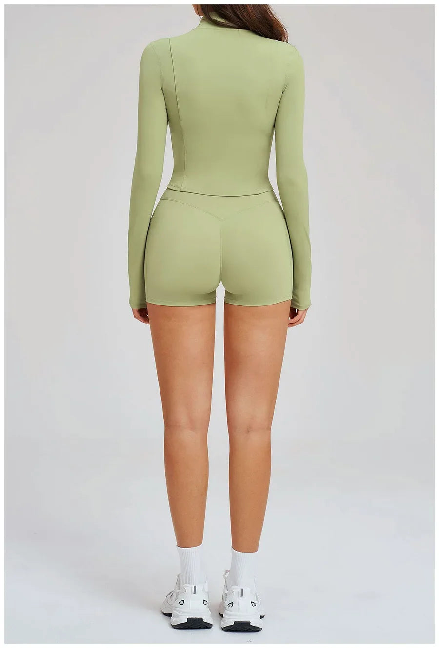 Yoga Suit Women Tracksuit Long-sleeved Jacket Shorts Suit Outfit Gym 2PCS Set Fitness Running Workout Clothes Push Up Sportswear