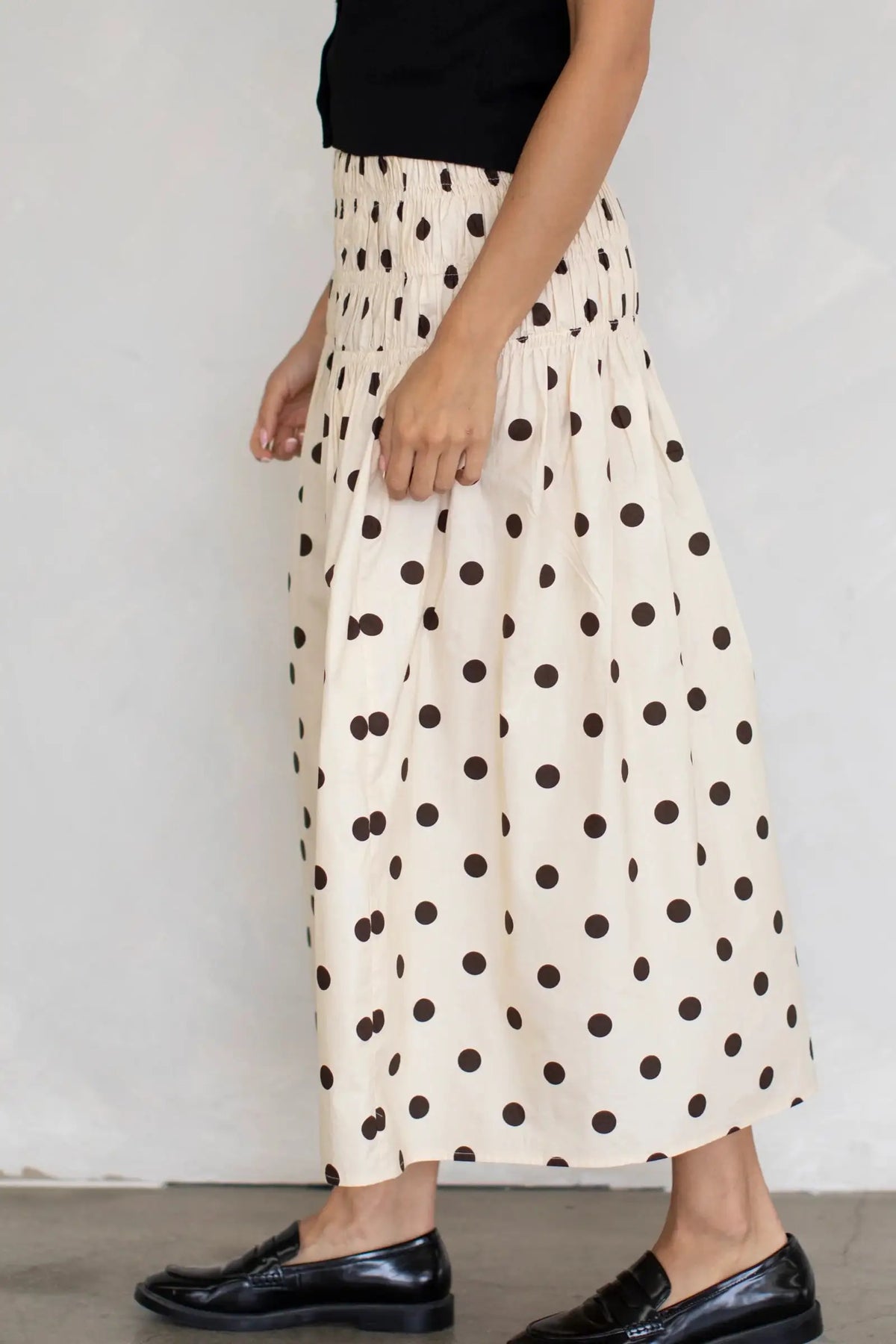 Women Polka Dot Elastic Waist A-Line Long Skirt High Waist Chiffon Skirt Fashion Y2K Streetwear Elegant Maxi Mesh Bottoms