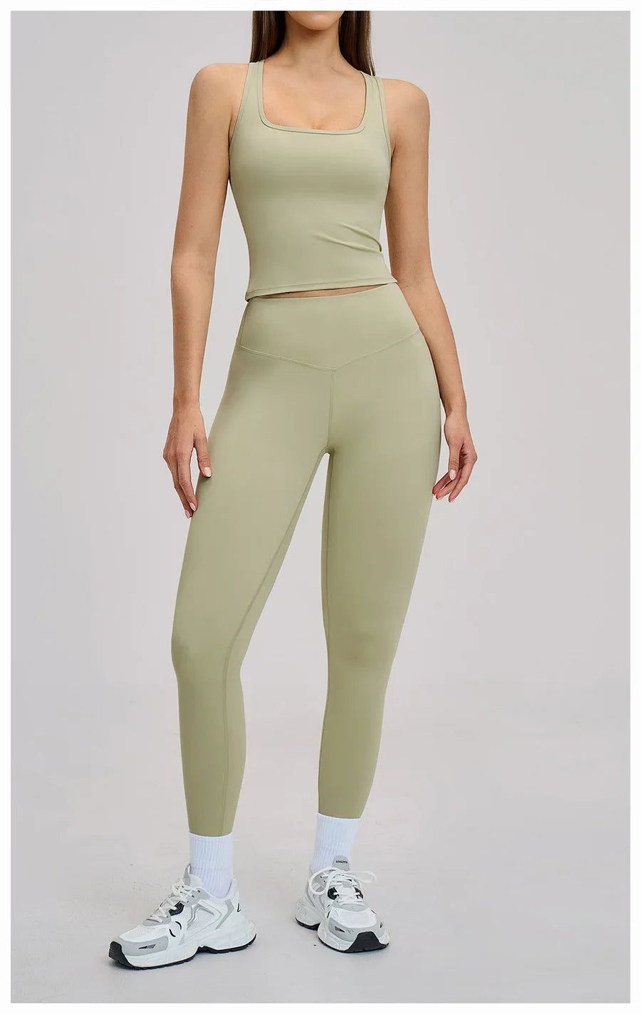 New Yoga Set 2PCS Gym Clothes Workout Outfits Women Long-sleeved T-shirt Sportswear Tracksuits Fitness Sports Vest Gym Leggings