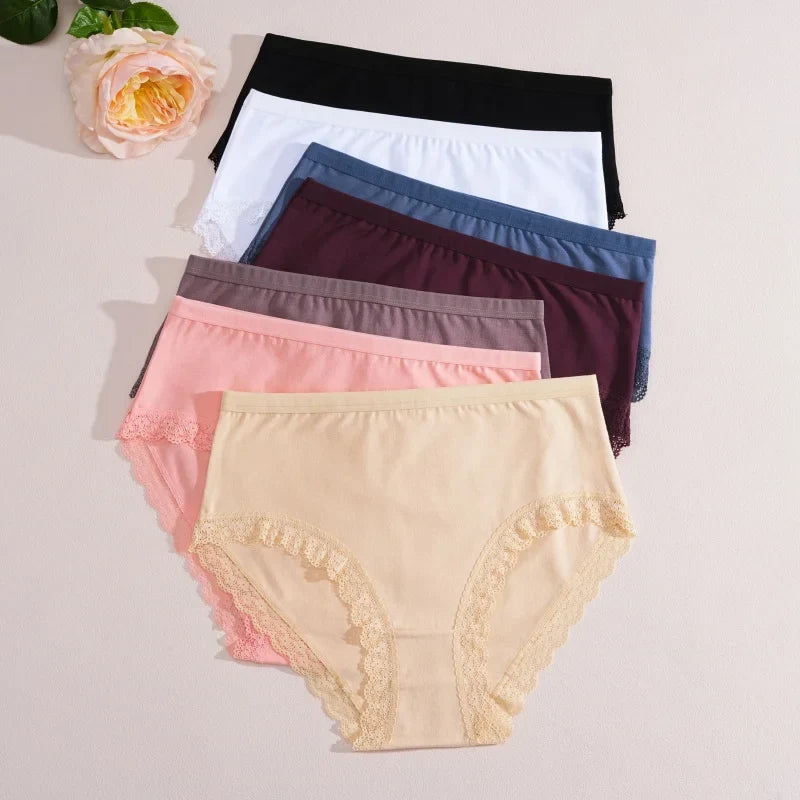 4Pcs/Set Women's Cotton Briefs Women Seamless Panties Solid Color Breathable Underwear Female Low Waist Soft Lingerie S-XXL