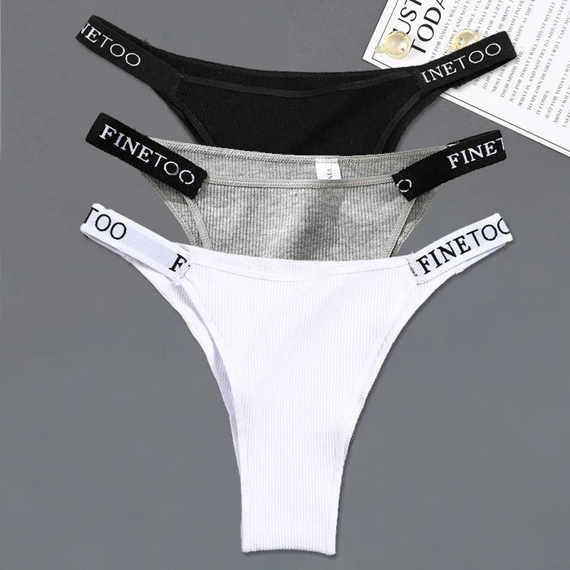 3Pcs/set Low Waist Brazilian Panties Women Cotton Bikini Panties M-XL Lady Comfortable Underwear Female Soft Underpants Lingerie