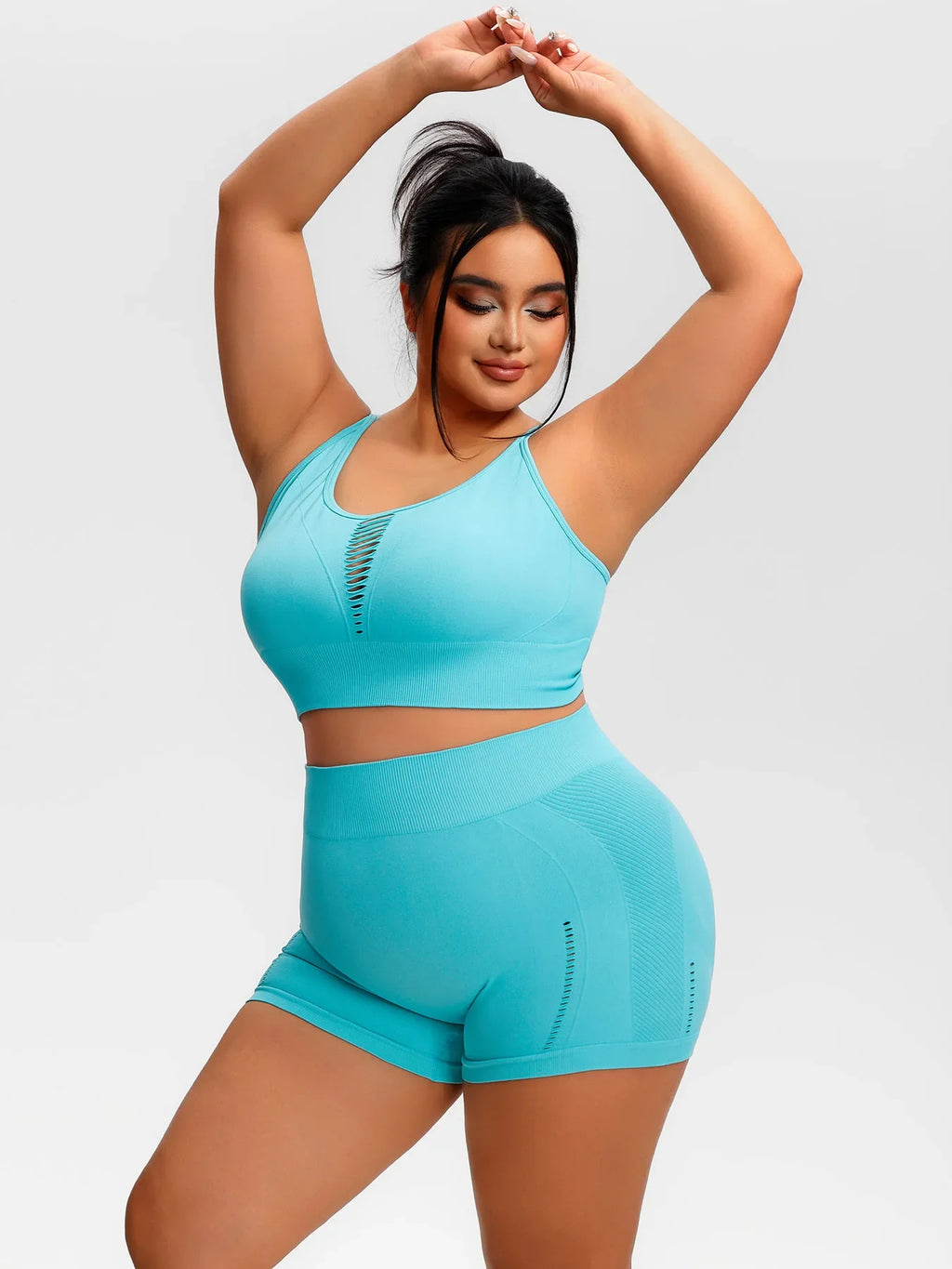Plus Size Pilates Fitness Underwear Sports Vest Yoga Outfit Set For Women Shorts Sets Tracksuits Sweat Suits