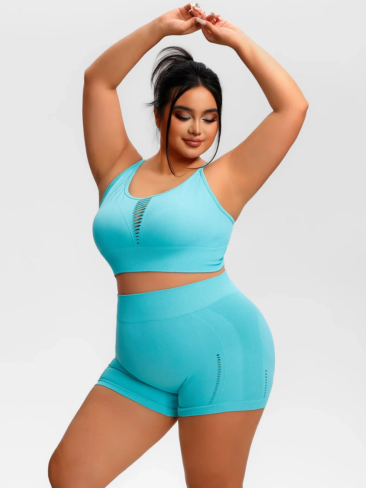 Plus Size Pilates Fitness Underwear Sports Vest Yoga Outfit Set For Women Shorts Sets Tracksuits Sweat Suits