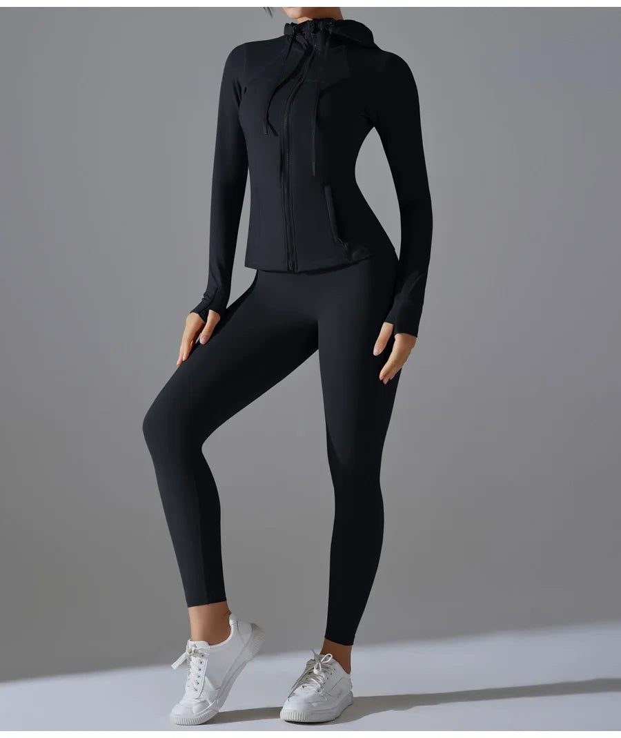 New Yoga Set 2PCS Sports Outfits Women Clothes Fitness Tracksuit Gym Legging Workout Long Sleeved Female Yoga Suit Sportswear