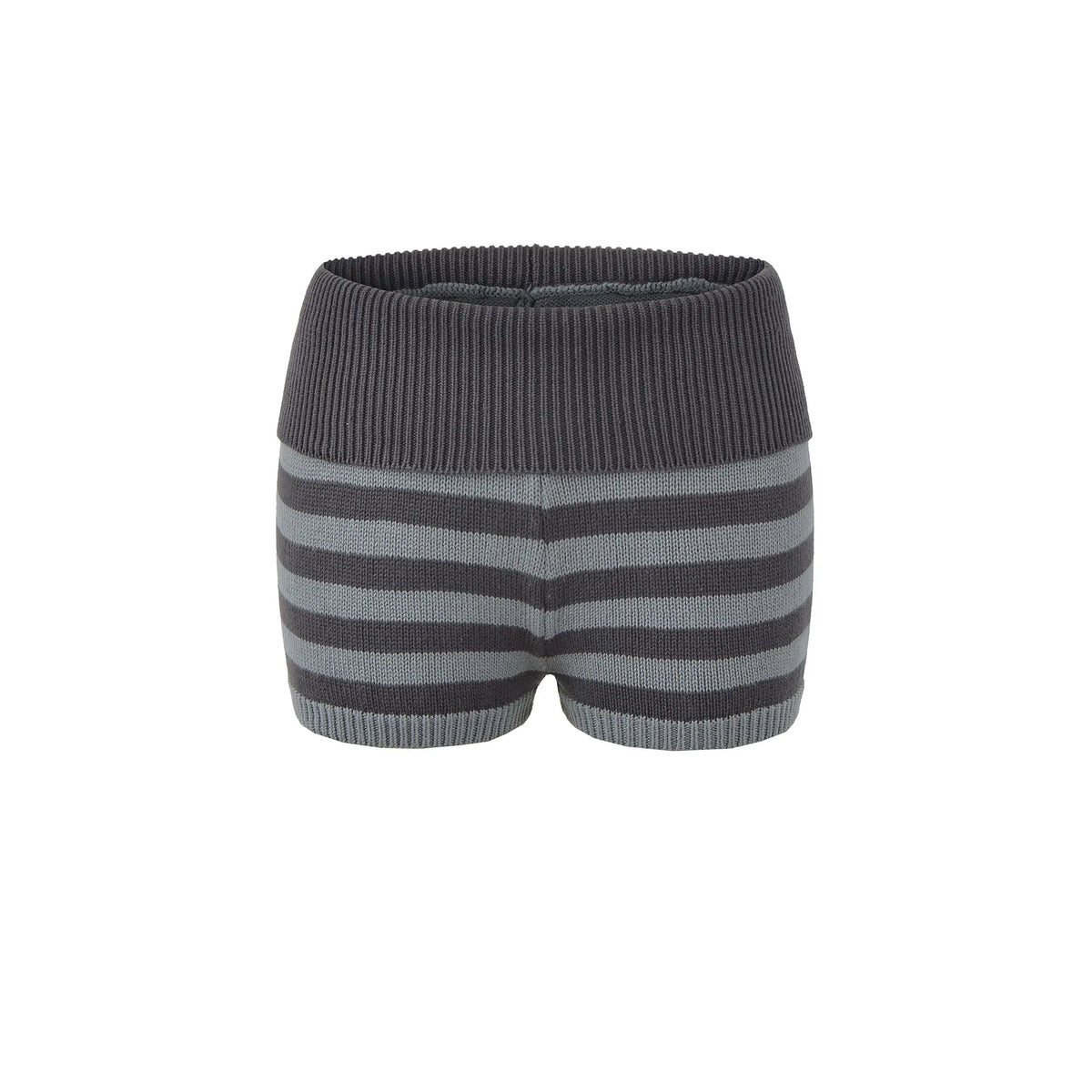 Spring Striped Knitted Shorts Fashion Striped Elastic Waist Versatile Straight Casual Knitted Shorts For Woman Fashion 4Z0M
